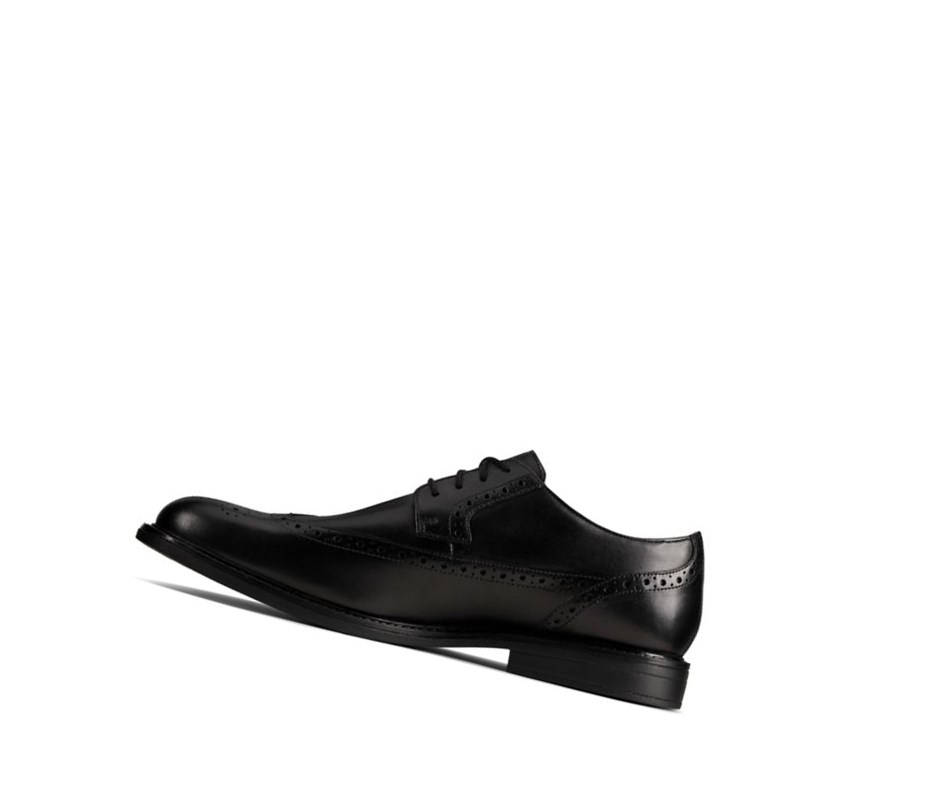 Clarks Beckfield Limit Leder Lederschuhe Herren Schwarz | ETYQ54926