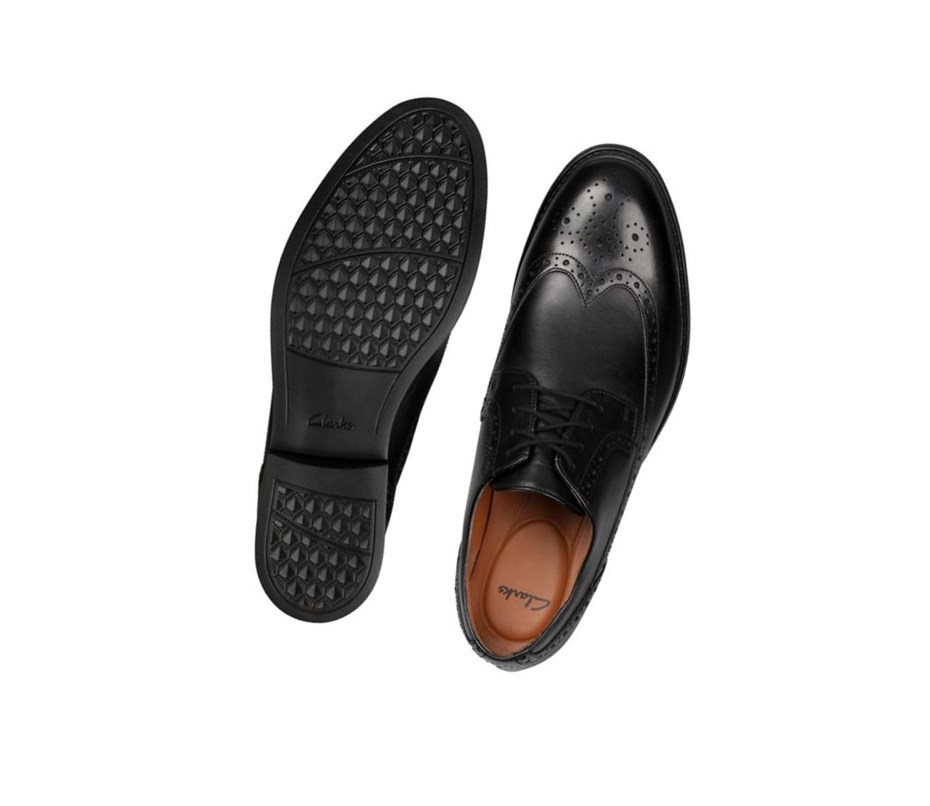 Clarks Beckfield Limit Leder Lederschuhe Herren Schwarz | ETYQ54926