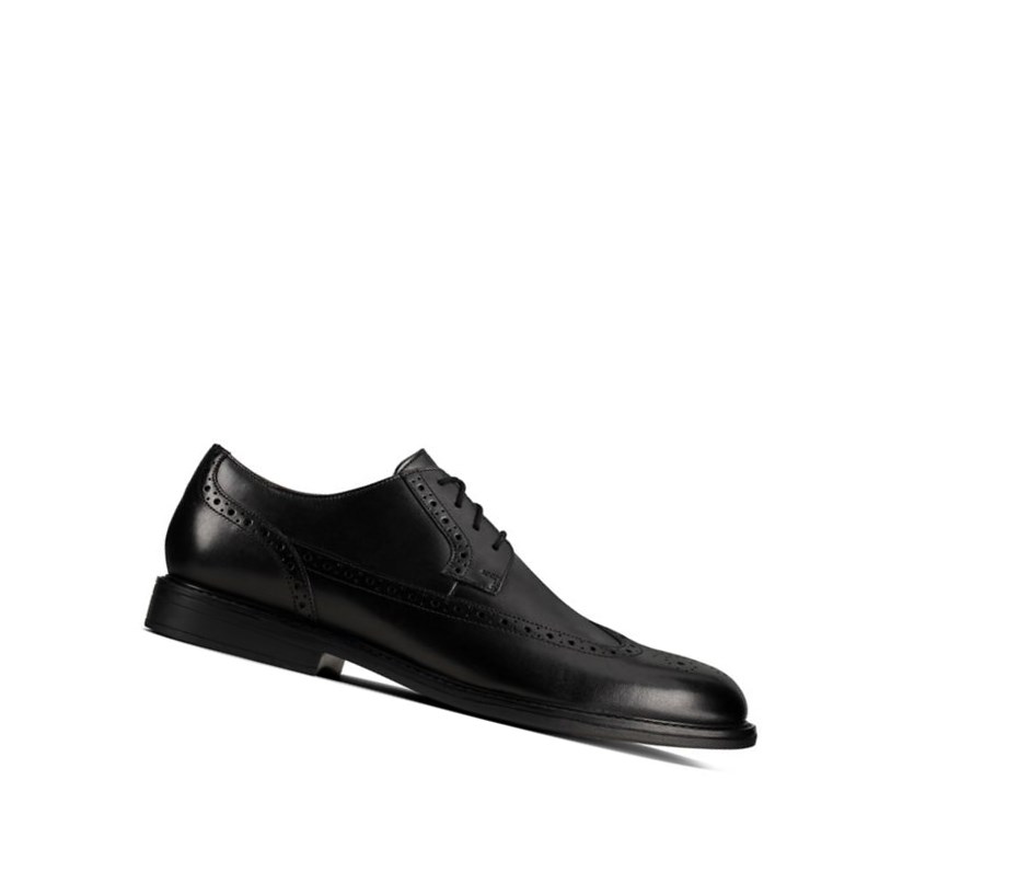 Clarks Beckfield Limit Leder Lederschuhe Herren Schwarz | ETYQ54926