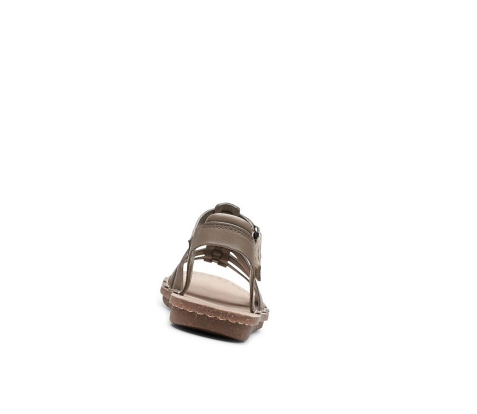 Clarks Blake Jewel Leder Flache Sandalen Damen Olivgrün | LJVI43980