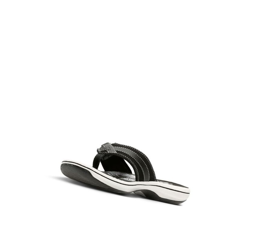Clarks Brinkley Sea Synthetik Flip Flops Damen Schwarz | DMXT18095