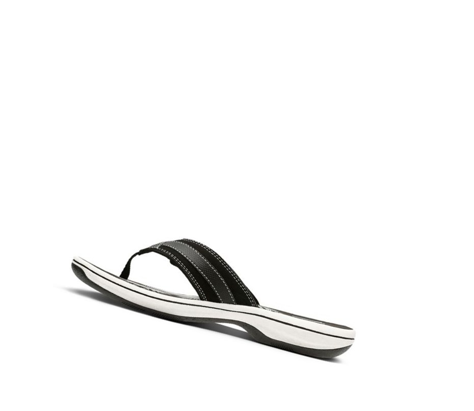Clarks Brinkley Sea Synthetik Flip Flops Damen Schwarz | DMXT18095