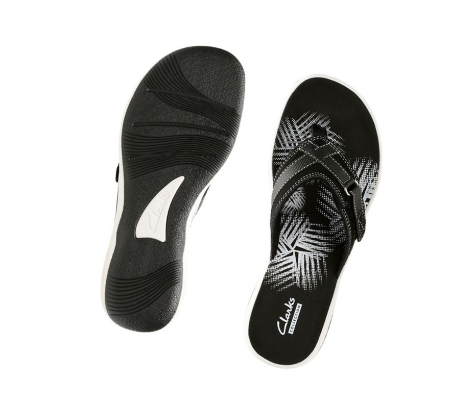 Clarks Brinkley Sea Synthetik Flip Flops Damen Schwarz | DMXT18095