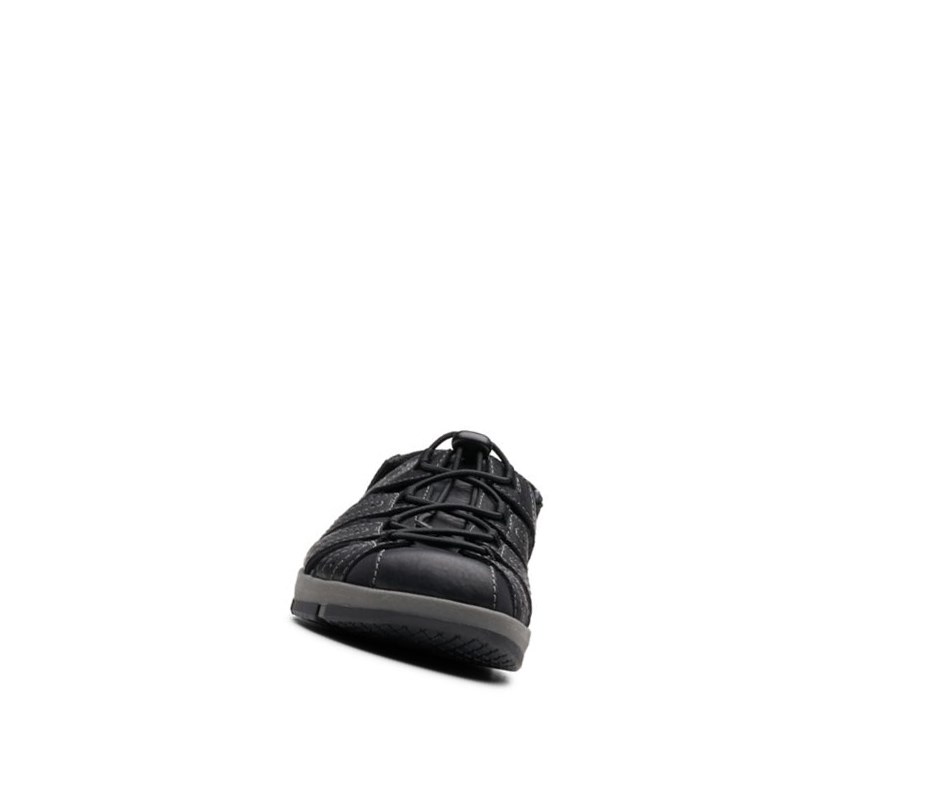 Clarks Brixby Cove Leder Lässige Sandalen Herren Schwarz | GKNU90751