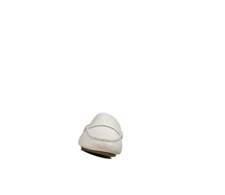 Clarks C Mocc Leder Slip On Schuhe Damen Weiß | KWAQ18376