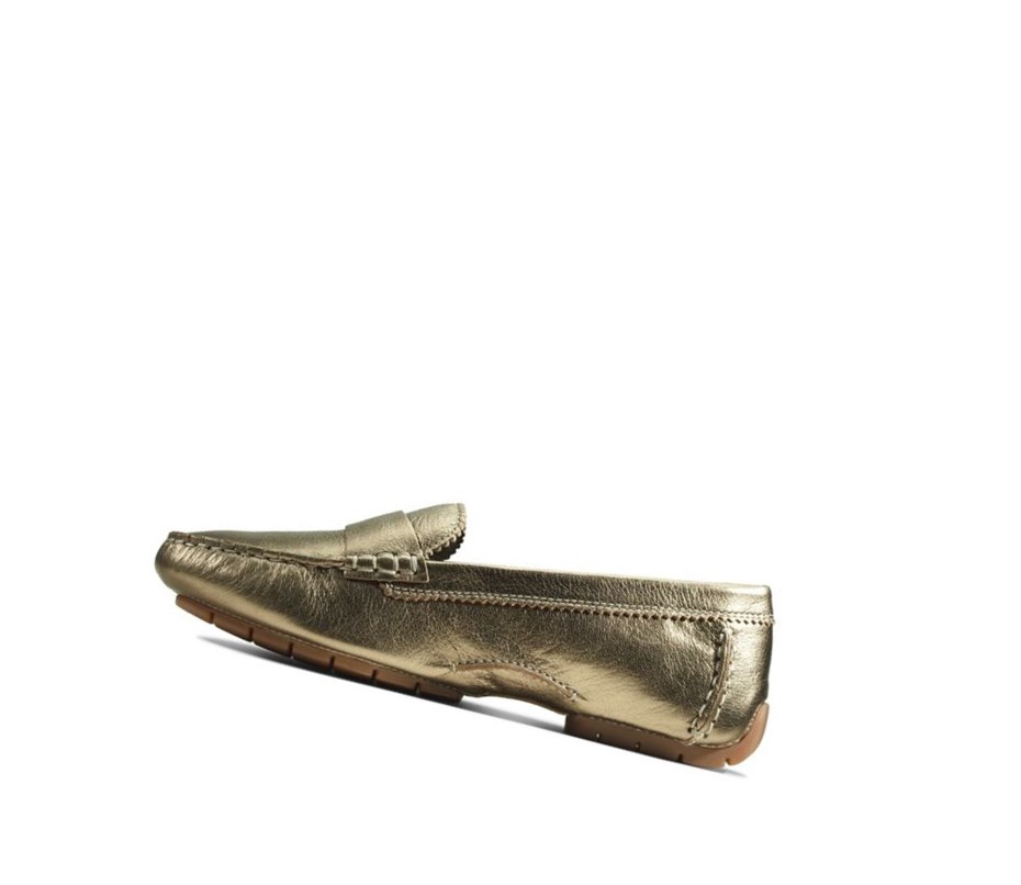 Clarks C Mocc Leder Slip On Schuhe Damen Gold | OCEA65384