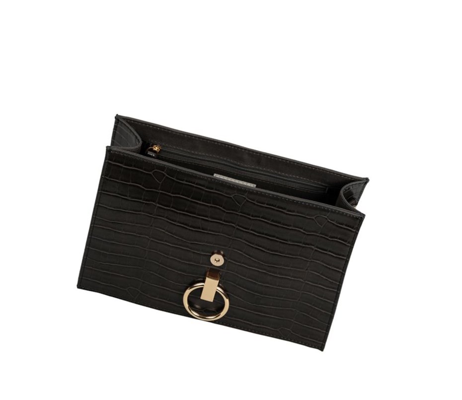 Clarks Cabana Moon Croc crossbody taschen Damen Schwarz | QLTC21493