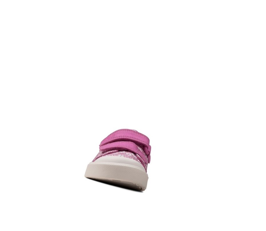 Clarks City Bright Floral Freizeitschuhe Mädchen Rosa | ADBC16342