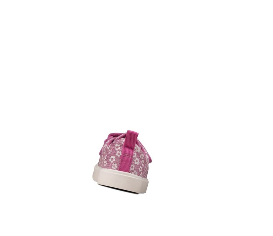 Clarks City Bright Floral Freizeitschuhe Mädchen Rosa | ADBC16342