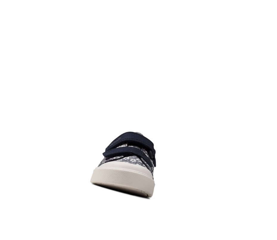 Clarks City Bright Floral Freizeitschuhe Mädchen Navy | ZAFG83416
