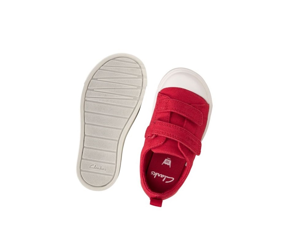 Clarks City Bright Freizeitschuhe Jungen Rot | FXHB81402