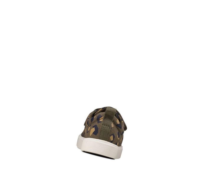 Clarks City Bright Freizeitschuhe Jungen Olivgrün Camouflage | JLGP75321