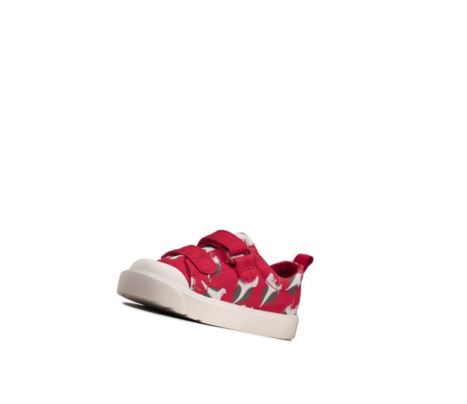 Clarks City Bright Freizeitschuhe Jungen Rot | LDIH89530