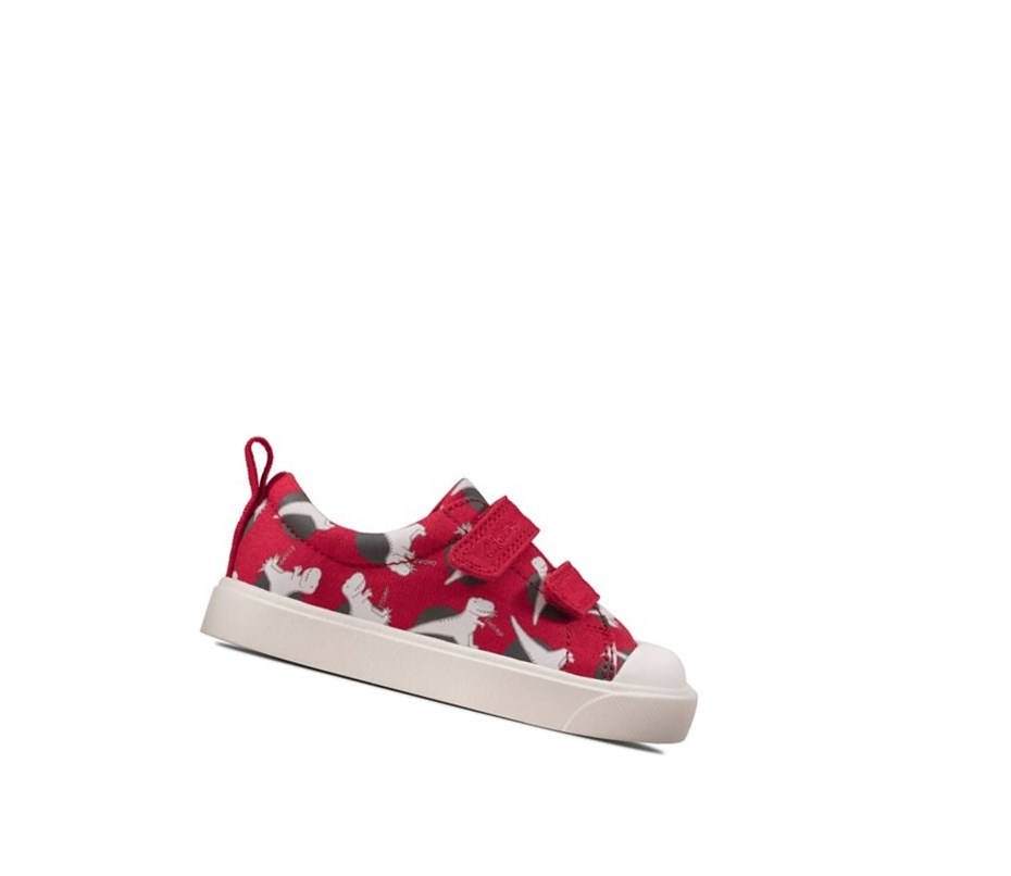 Clarks City Bright Freizeitschuhe Jungen Rot | LDIH89530