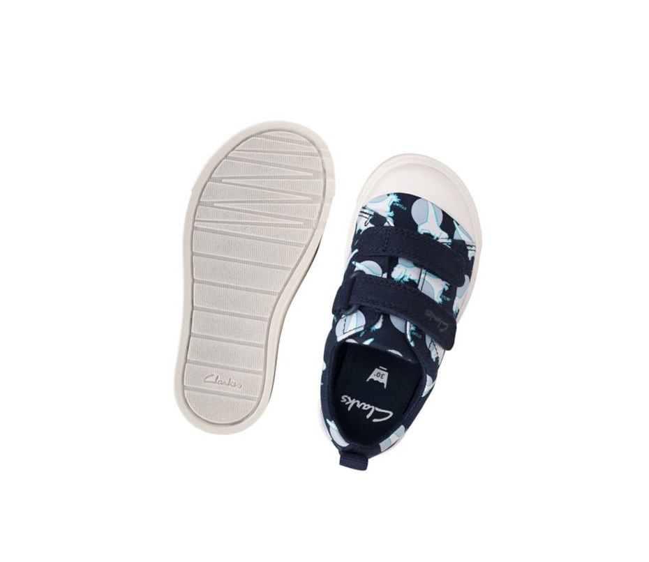 Clarks City Bright Freizeitschuhe Jungen Navy | UZNY65327