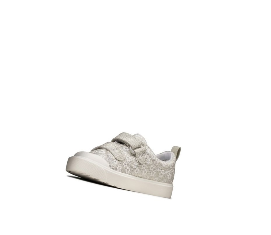 Clarks City Bright Freizeitschuhe Jungen Silber | WAEG25168