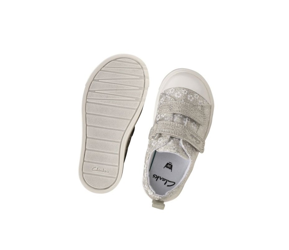 Clarks City Bright Freizeitschuhe Jungen Silber | WAEG25168