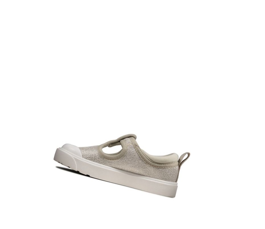 Clarks City Dance T-bar Freizeitschuhe Jungen Silber | DBUY41693