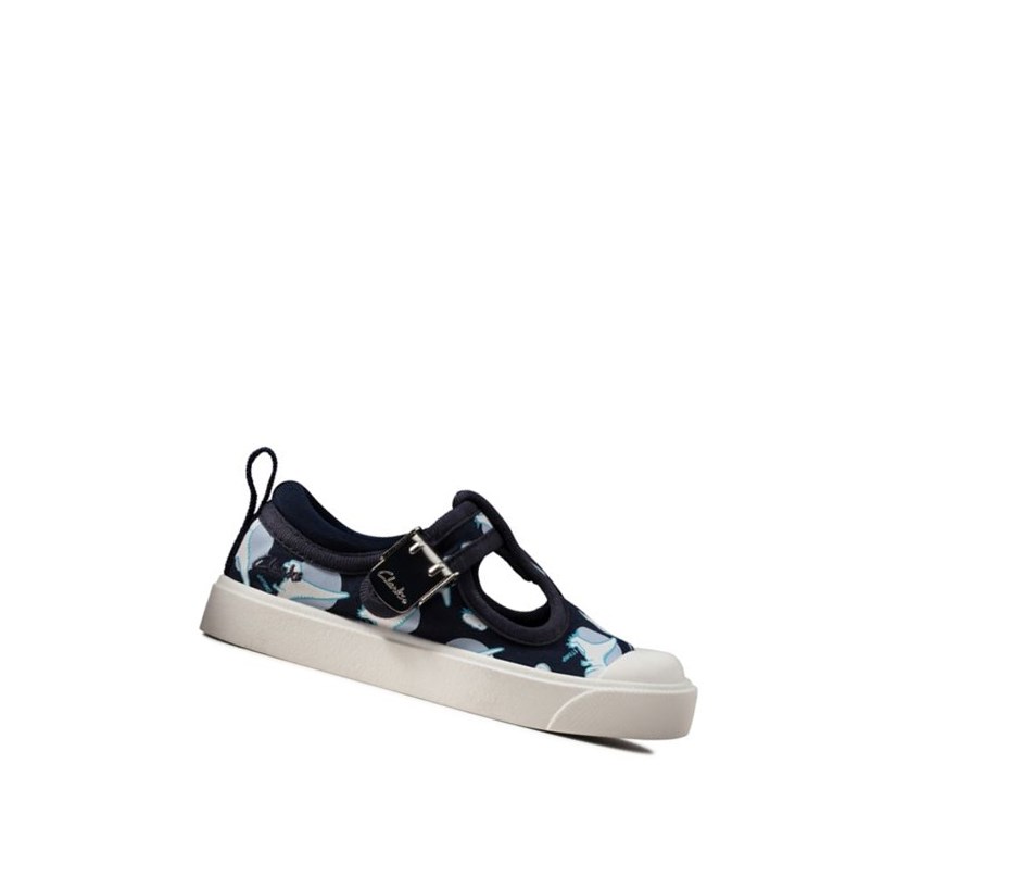 Clarks City Dance T-bar Freizeitschuhe Jungen Navy | MAWJ96237