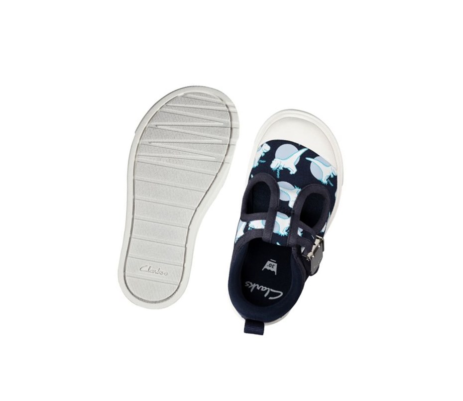 Clarks City Dance T-bar Freizeitschuhe Jungen Navy | RGHP61430