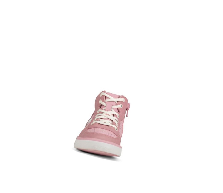 Clarks City Flake Leder Stiefeletten Mädchen Rosa | XEGC36807