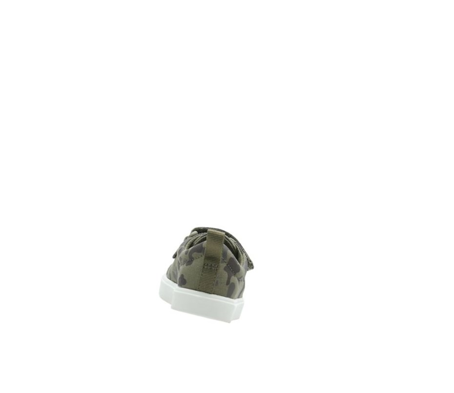 Clarks City Flare Lo Freizeitschuhe Jungen Olivgrün Camouflage | GJSD48059