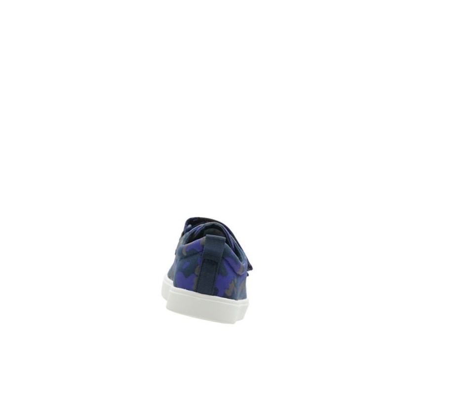 Clarks City Flare Lo Freizeitschuhe Jungen Navy Camouflage | HWXI89067