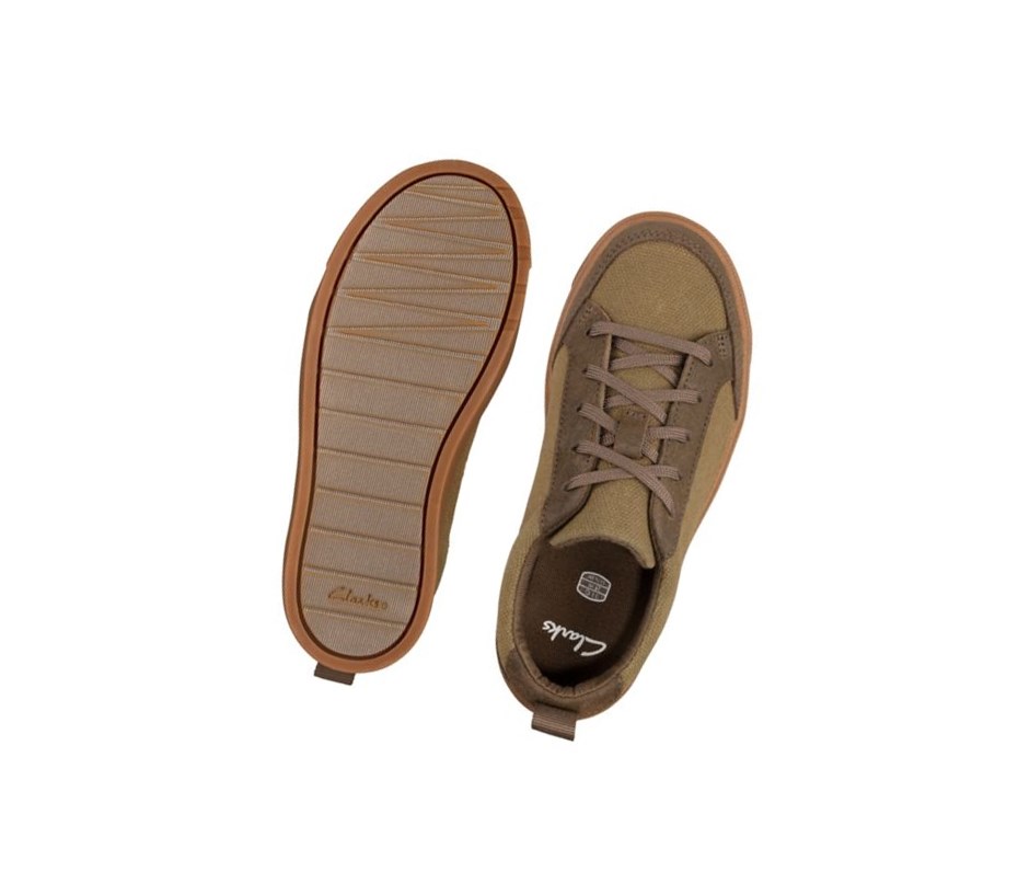 Clarks City Fresh Textil Freizeitschuhe Jungen Olivgrün | PCZW10698