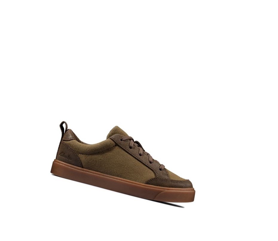 Clarks City Fresh Textil Freizeitschuhe Jungen Olivgrün | PCZW10698