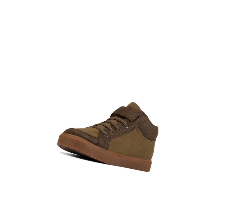 Clarks City Hop Freizeitschuhe Jungen Olivgrün | EFGI65783