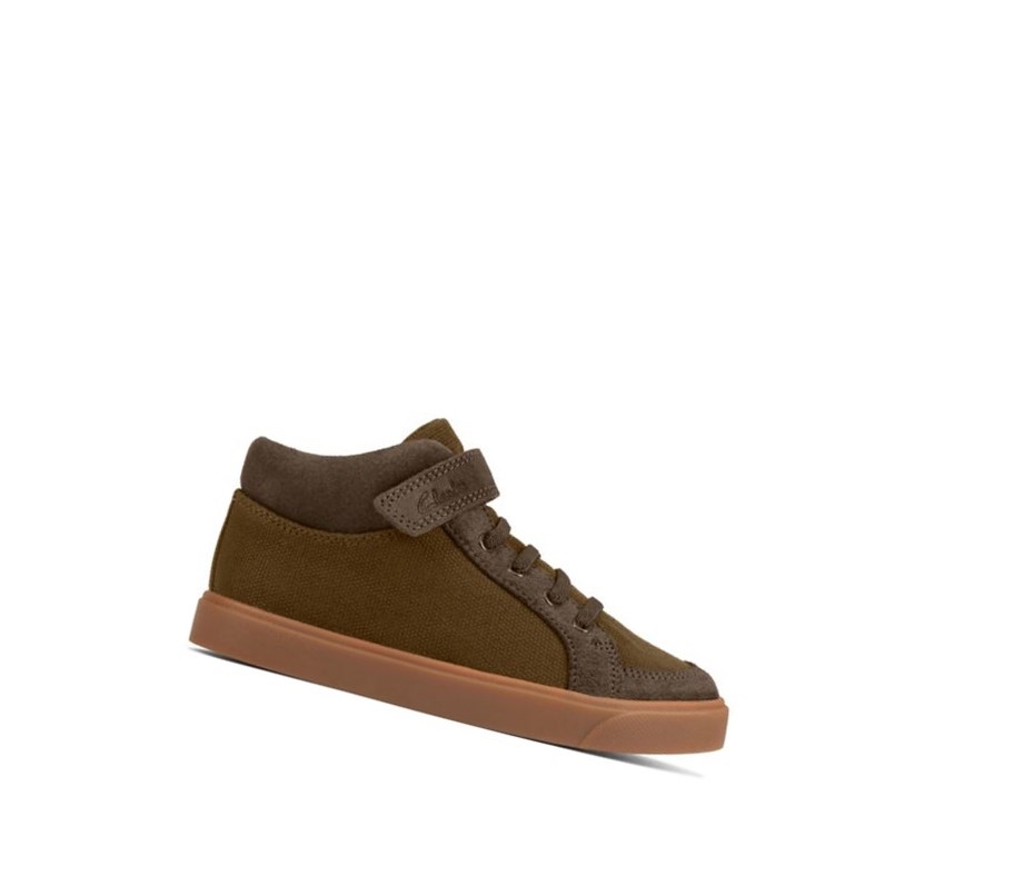 Clarks City Hop Freizeitschuhe Jungen Olivgrün | EFGI65783