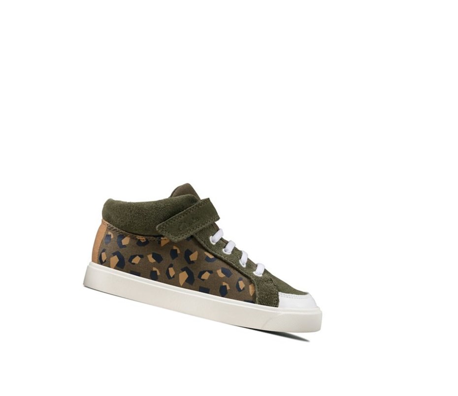 Clarks City Hop Freizeitschuhe Mädchen Olivgrün Camouflage | SNZL08192