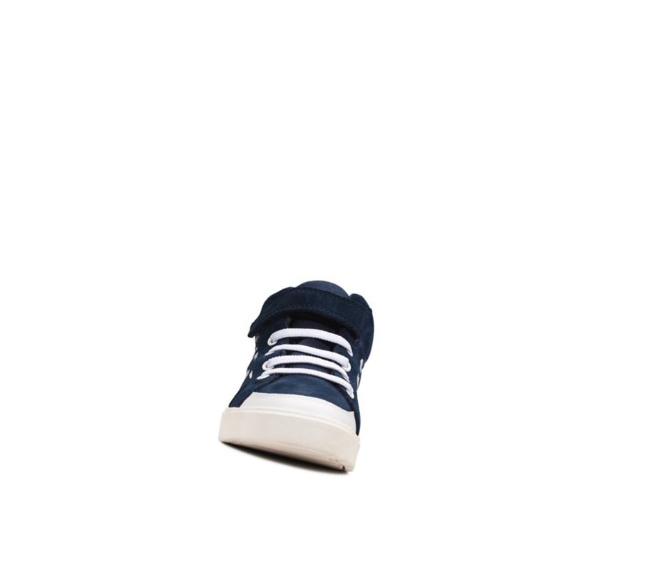 Clarks City Hop Print Leder Lederstiefel Mädchen Navy | ZIYC72813