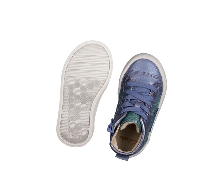 Clarks City Myth Leder Lederschuhe Mädchen Lila | UJWS92375