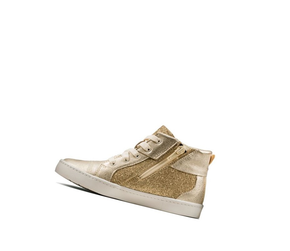 Clarks City Oasis Hi Leder Lederstiefel Jungen Gold | ONXC74593