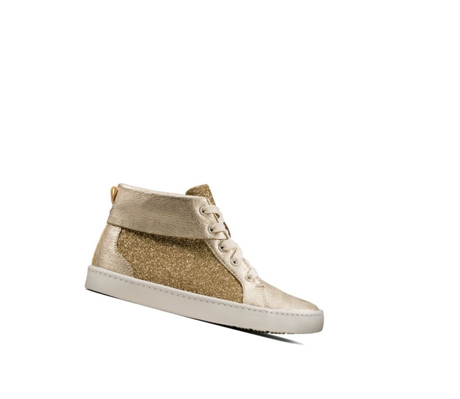 Clarks City Oasis Hi Leder Lederstiefel Jungen Gold | ONXC74593