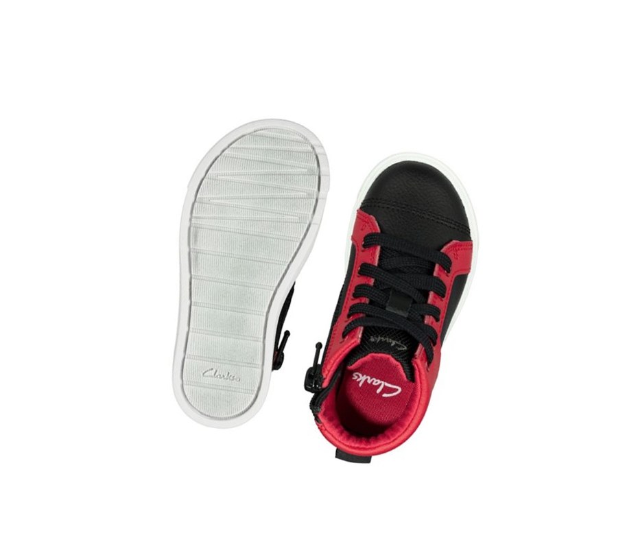 Clarks City Oasis Leder Lederschuhe Jungen Schwarz | KYNA30746