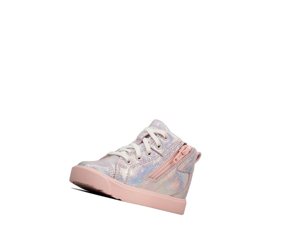 Clarks City Oasis Leder Lederstiefel Mädchen Rosa | NBWY39865