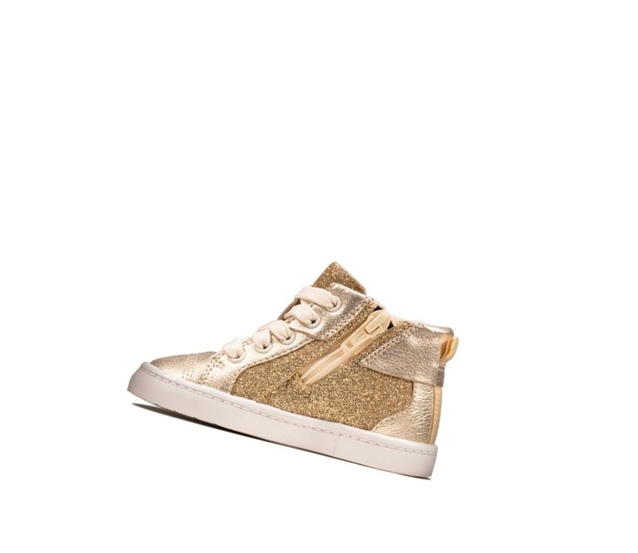 Clarks City Oasis Leder Lederstiefel Mädchen Gold | QKAN26817