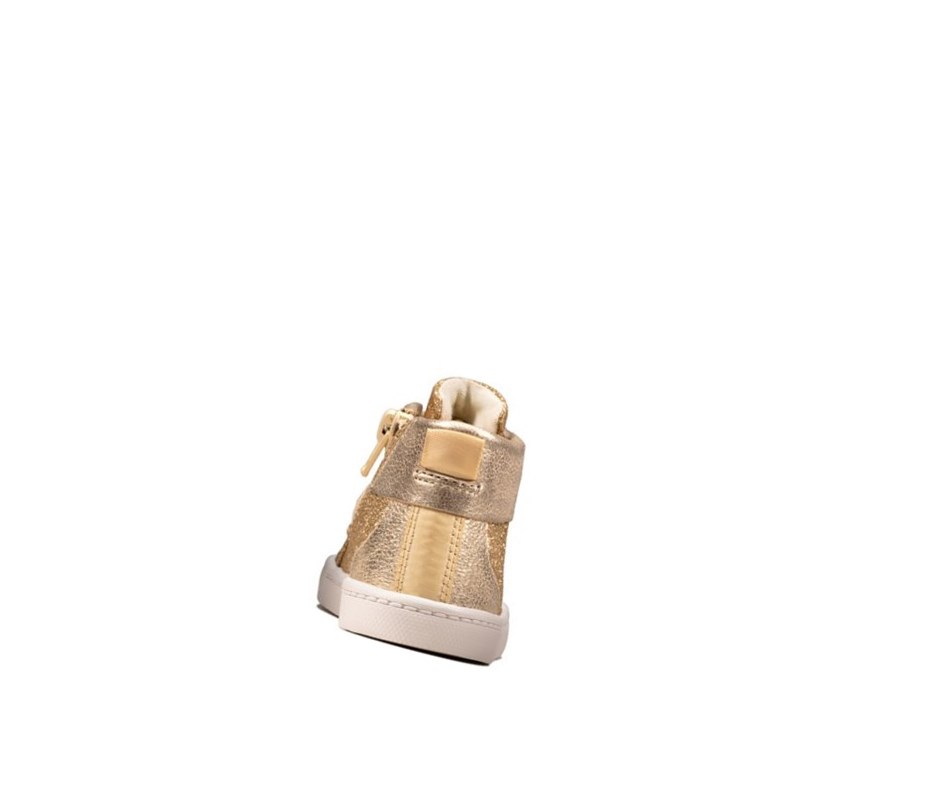 Clarks City Oasis Leder Lederstiefel Mädchen Gold | QKAN26817