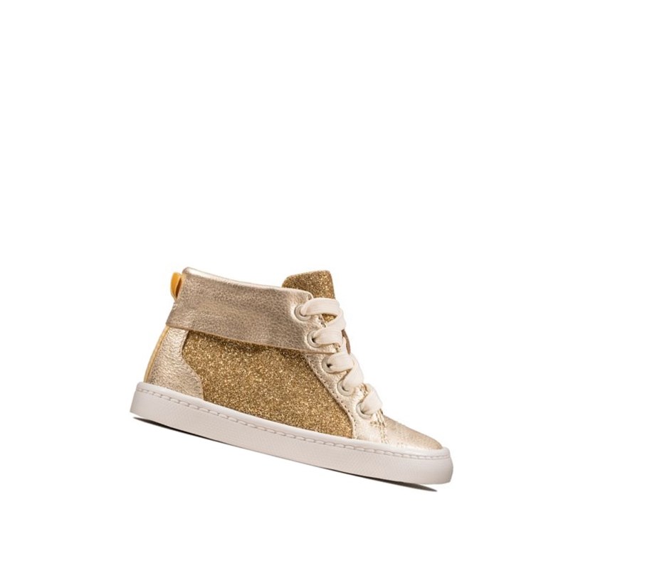 Clarks City Oasis Leder Lederstiefel Mädchen Gold | QKAN26817