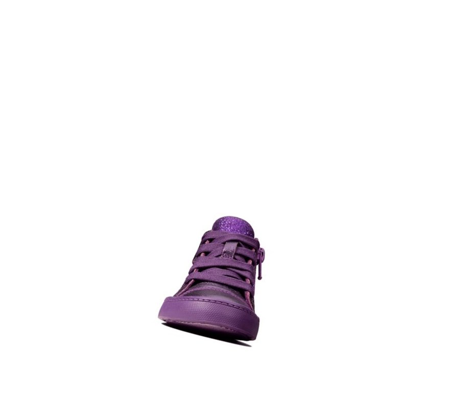Clarks City Oasis Leder Lederstiefel Mädchen Lila | VBYQ35769