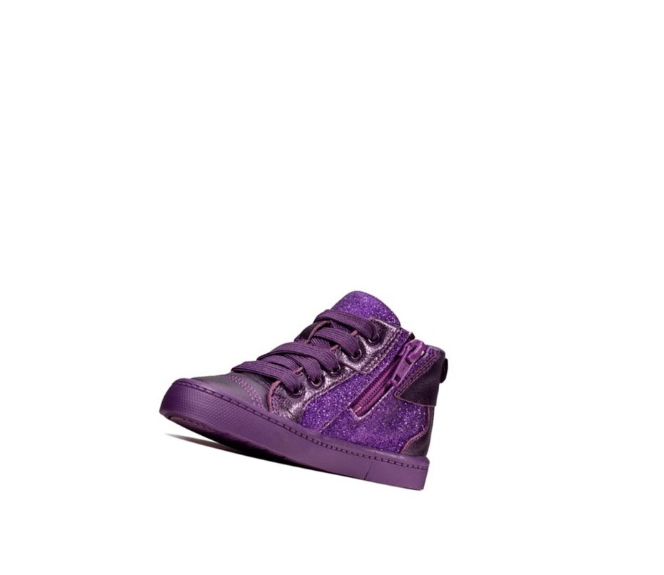 Clarks City Oasis Leder Lederstiefel Mädchen Lila | VBYQ35769