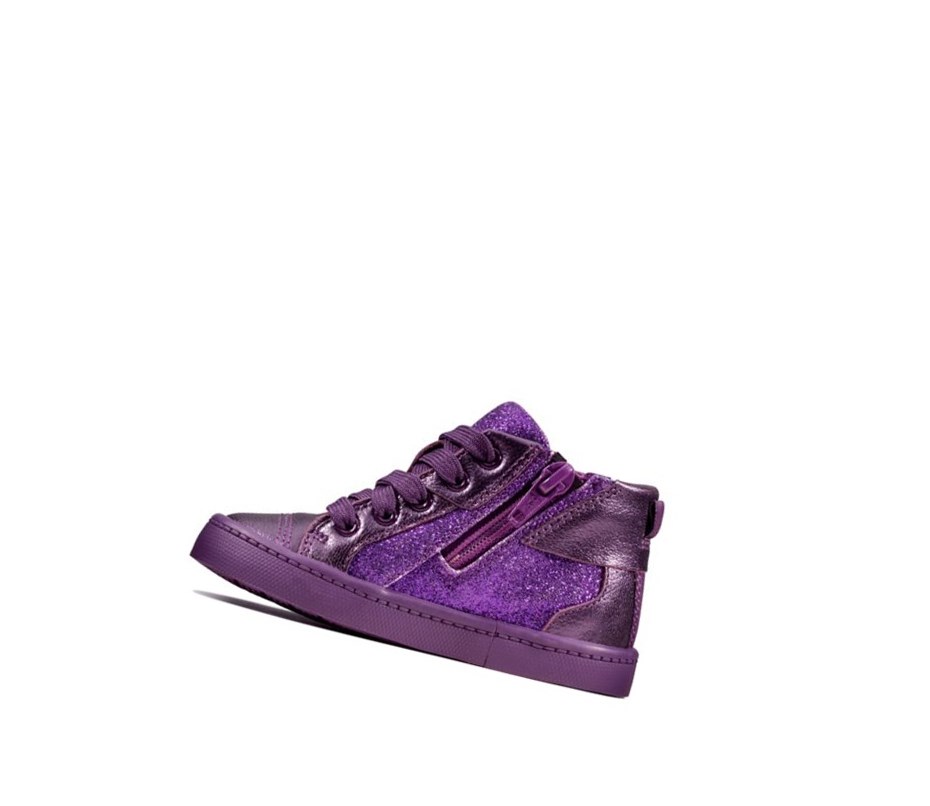 Clarks City Oasis Leder Lederstiefel Mädchen Lila | VBYQ35769