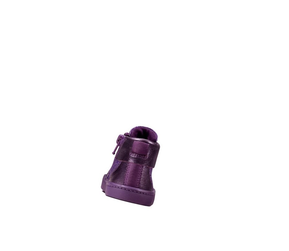 Clarks City Oasis Leder Lederstiefel Mädchen Lila | VBYQ35769