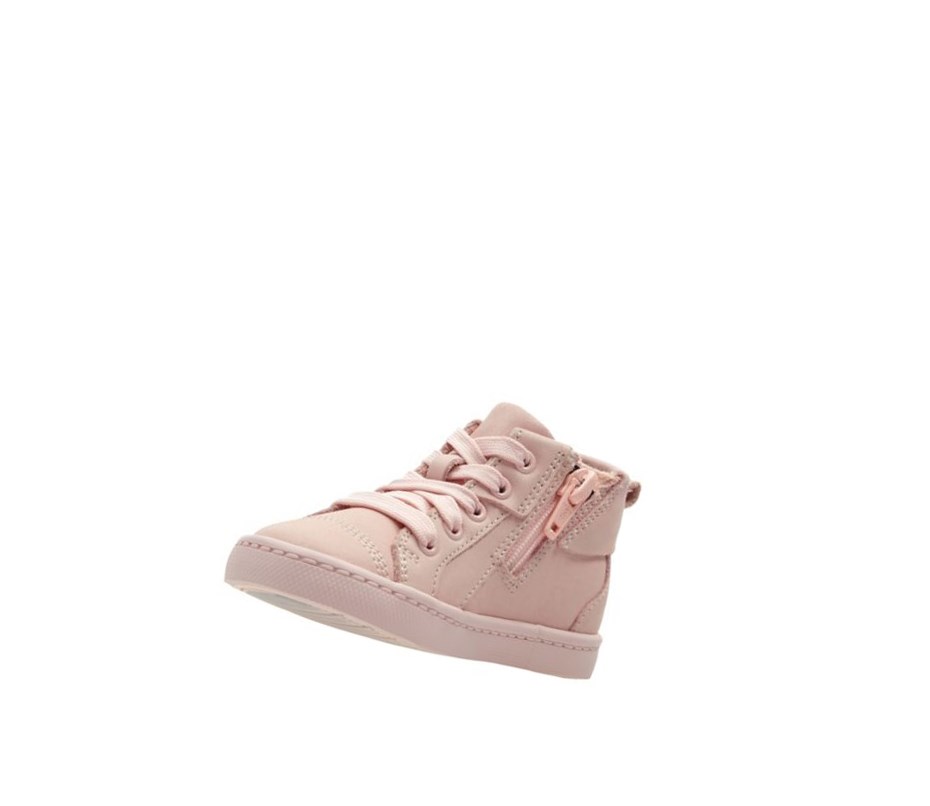 Clarks City Oasis Leder Stiefeletten Mädchen Rosa | CEFL23450