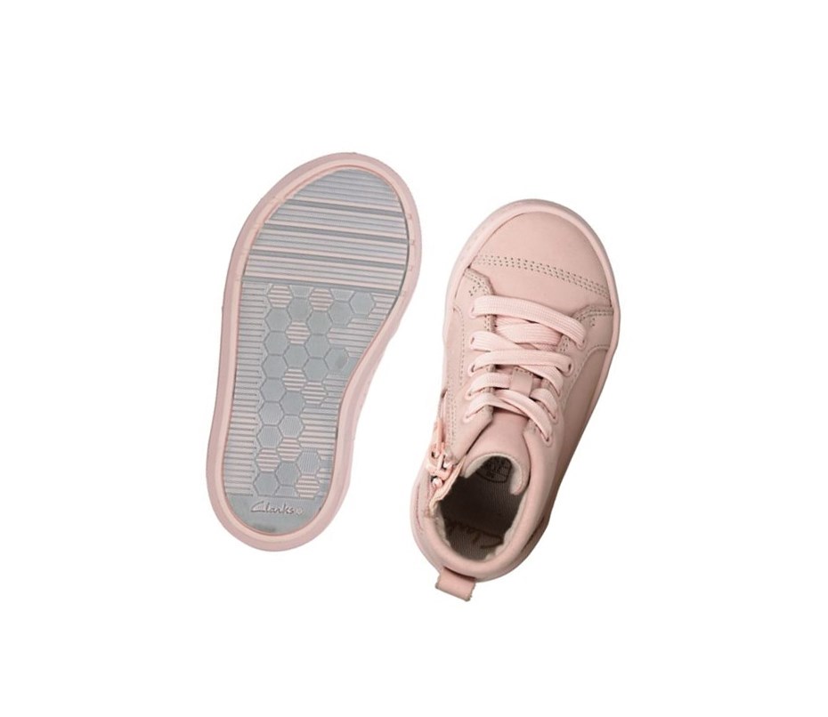 Clarks City Oasis Leder Stiefeletten Mädchen Rosa | CEFL23450
