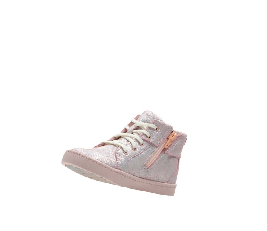 Clarks City Oasis Leder Stiefeletten Mädchen Rosa | FRHQ17360