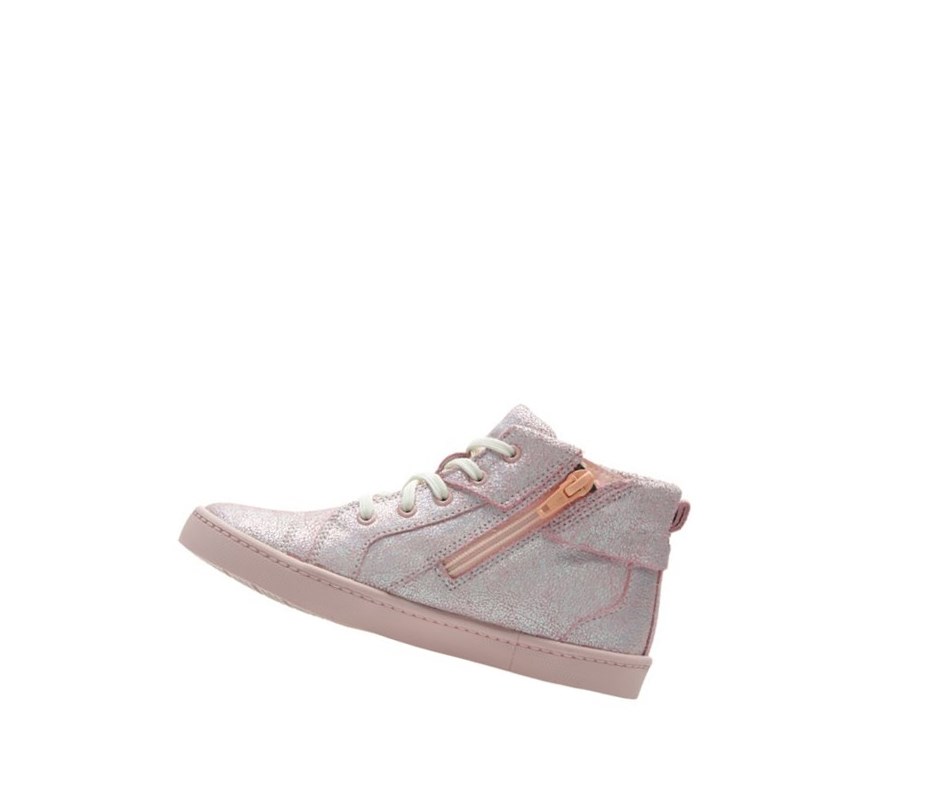 Clarks City Oasis Leder Stiefeletten Mädchen Rosa | FRHQ17360