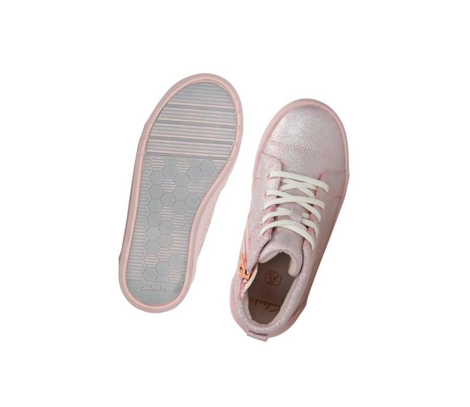 Clarks City Oasis Leder Stiefeletten Mädchen Rosa | FRHQ17360